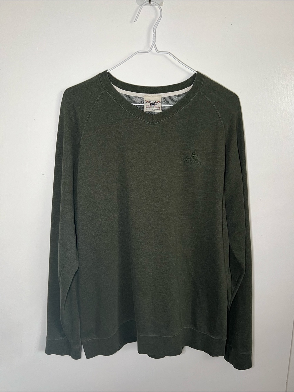 Vintage 90s USA Oarsman 913 Shattuck Green Golf Club V-Neck Sweatshirt Large